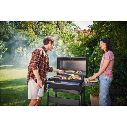 Large Charcoal Grill with Adjustable Grate and Thermometer