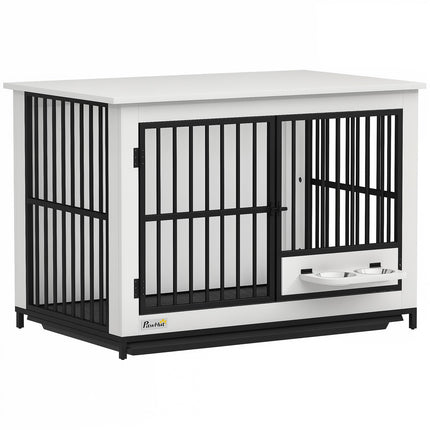 Large Dog Crate, Lockable, Easy Access, Swivel Bowl Holder