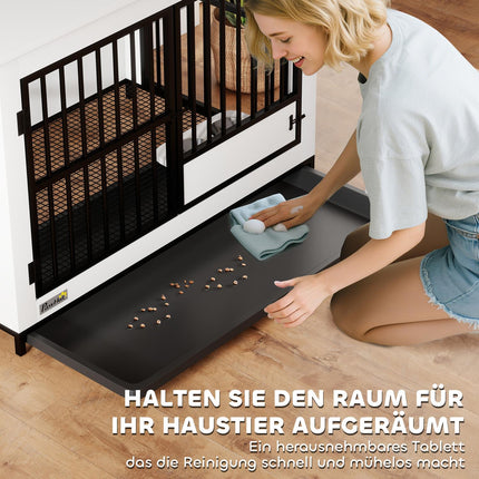 Large Dog Crate, Lockable, Easy Access, Swivel Bowl Holder