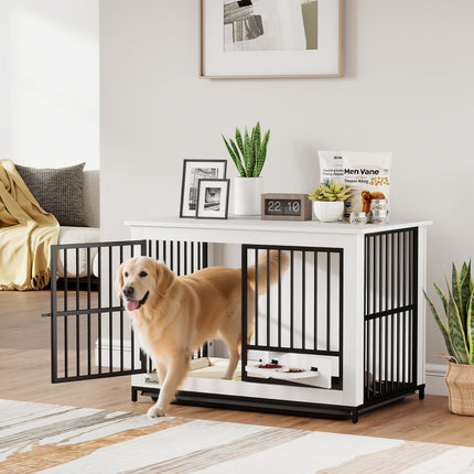 Large Dog Crate, Lockable, Easy Access, Swivel Bowl Holder