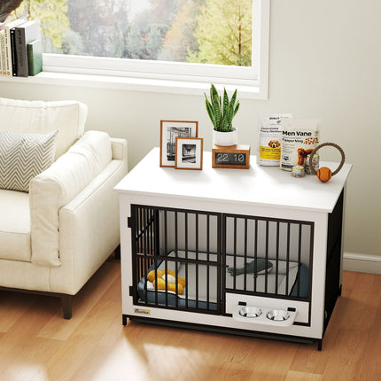 Large Dog Crate, Lockable, Easy Access, Swivel Bowl Holder