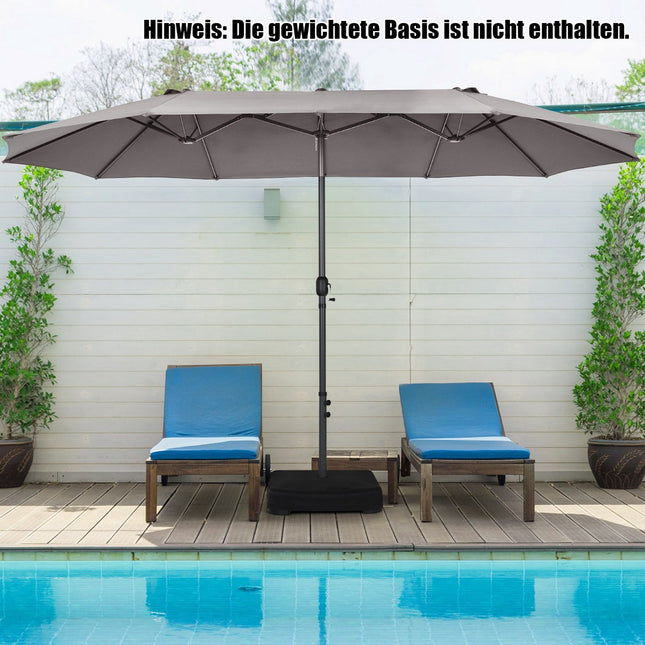 Large Double Canopy Market Umbrella with Crank & UV Protection
