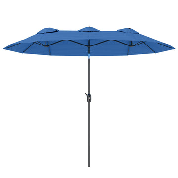 Large Double Patio Umbrella, Adjustable Tilt, Polyester