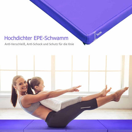 Large Foldable Gymnastics Mat with Handles, 5cm Thick