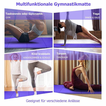 Large Foldable Gymnastics Mat with Handles, 5cm Thick