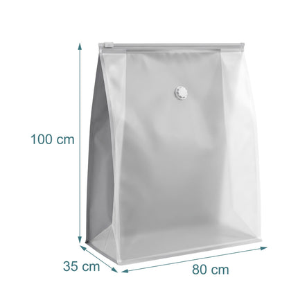 Large Gray Vacuum Storage Bags, 100x80 cm, 8-Pack
