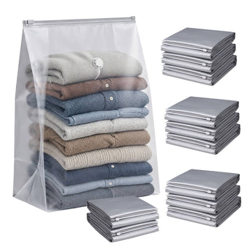 Large Gray Vacuum Storage Bags, 100x80 cm, Pack of 12