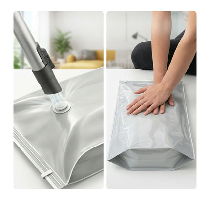 Large Gray Vacuum Storage Bags, 100x80 cm, Pack of 12
