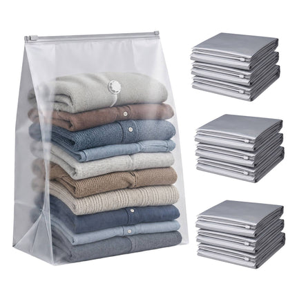 Large Grey Vacuum Storage Bags, 100x80 cm, 10-Pack