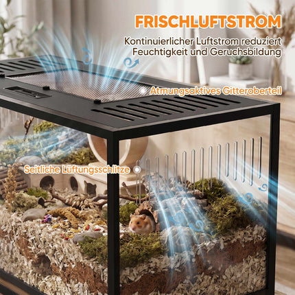 Large Hamster Cage, 100x50x52.5 cm, Acrylic & Aluminum