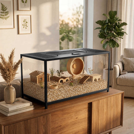 Large Hamster Cage, 100x50x52.5 cm, Acrylic & Aluminum