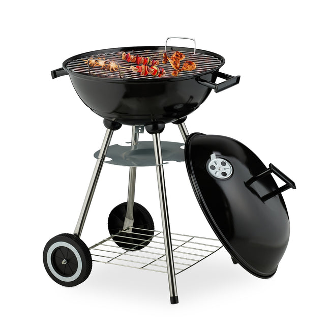 Large Kettle BBQ Grill with Wheels and Ash Collector