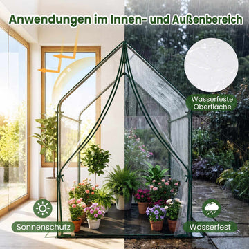 Large Metal Frame Mini Greenhouse with Waterproof Mat