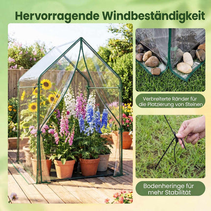 Large Metal Frame Mini Greenhouse with Waterproof Mat