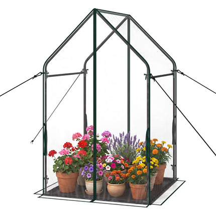 Large Metal Frame Mini Greenhouse with Waterproof Mat