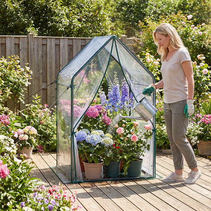 Large Metal Frame Mini Greenhouse with Waterproof Mat