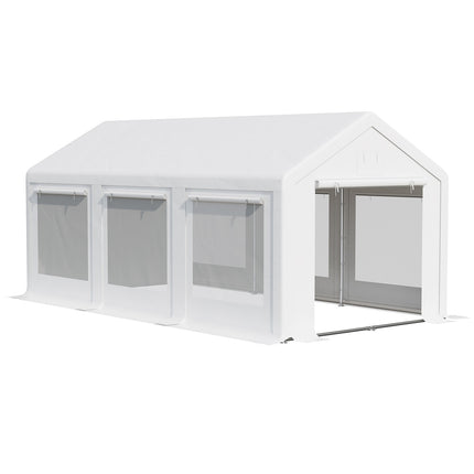 Large White Outdoor Party Tent - 6x3M, Removable Walls