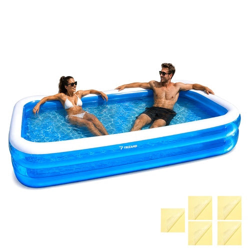 Large Rectangular Inflatable Pool, 262x175x50 cm