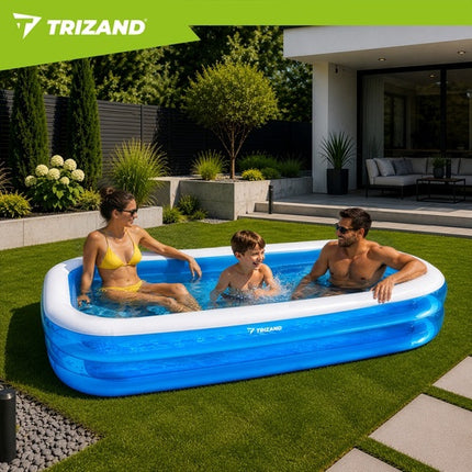 Large Rectangular Inflatable Pool, 262x175x50 cm
