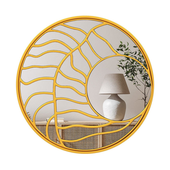 Large Round Wall Mirror – 80cm, Gold Frame, Decorative