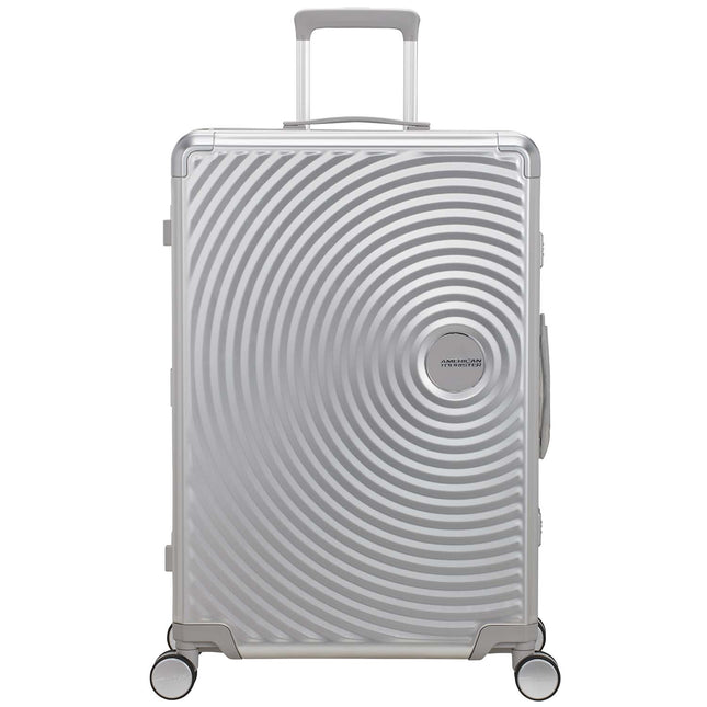 Large Silver Aluminum Suitcase with TSA Lock, 77 cm