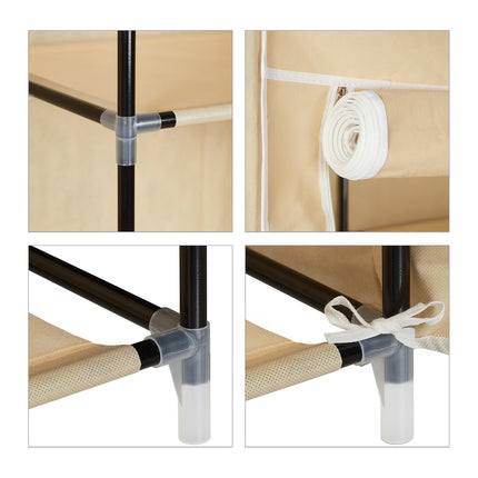 Large fabric wardrobe with clothes rail