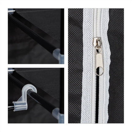 Large fabric wardrobe with clothes rail