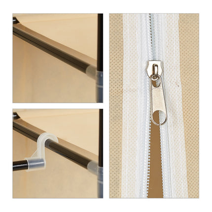 Large fabric wardrobe with clothes rail