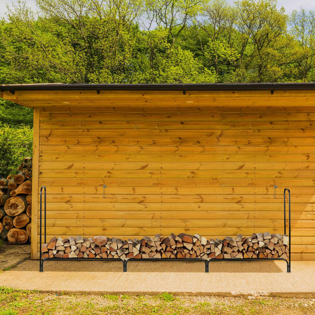 Large metal firewood rack