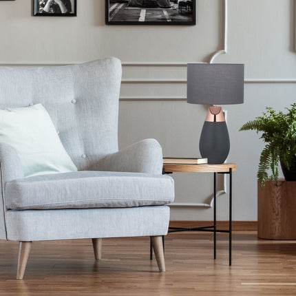 Large oval bedside lamp with touch function
