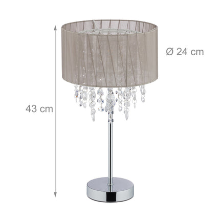Large table lamp organza crystal