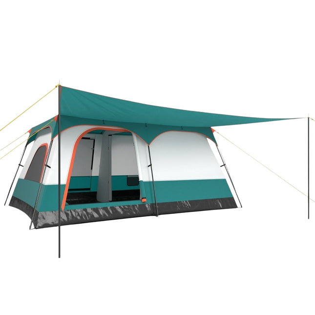 Large tent with awning & floor & 2 rooms & 2 entrances & carrying bag camping tent family tent L