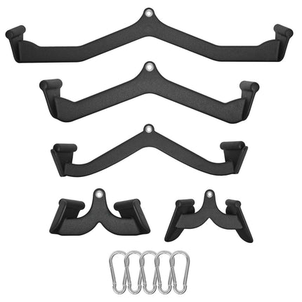 Lat Pulldown Attachments Set of 5, Solid Steel Grips