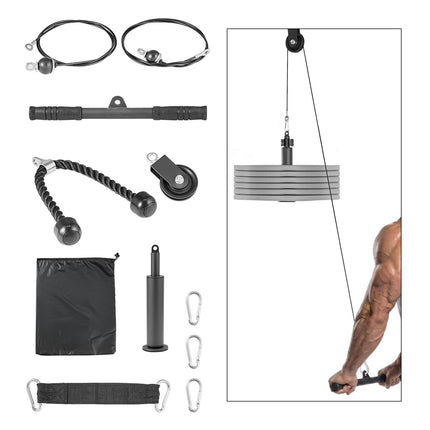 Lat Pulley System, Steel Cables, 127 kg Capacity