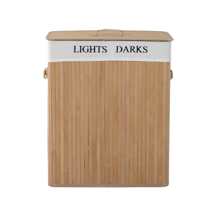 Laundry basket with lid, bamboo frame, 100L capacity