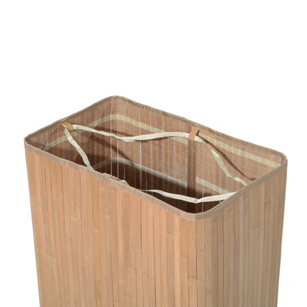 Laundry basket with lid, bamboo frame, 100L capacity