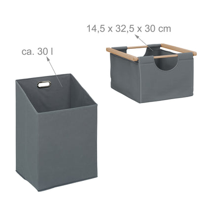 Laundry Basket Rack with 2 Drawers, Bamboo Shelf