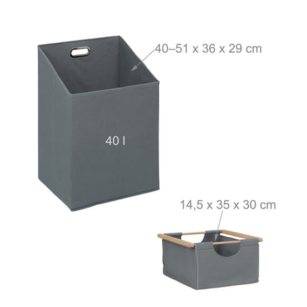 Laundry Basket Rack with 2 Fabric Drawers, Bamboo Shelf