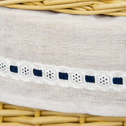 Wicker laundry basket with lid, 100L capacity, natural