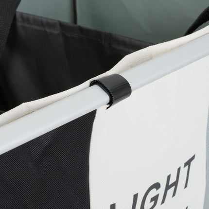 Laundry Basket with 3 Compartments, Foldable & Space-Saving