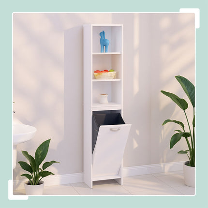 Laundry Cabinet with 44L Bag, Moisture-Resistant