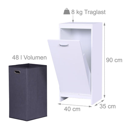 Laundry Cabinet with 48L Bag – Moisture-Resistant