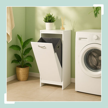 Laundry Cabinet with 48L Bag – Moisture-Resistant