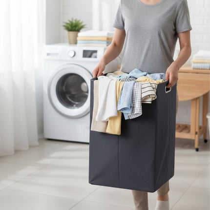 Laundry Cabinet with 48L Bag and Storage Compartments