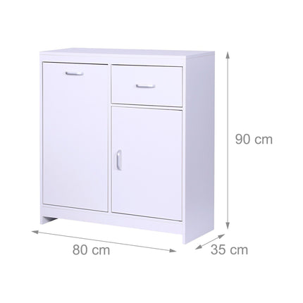 Laundry Cabinet with 48L Bag and Storage Compartments