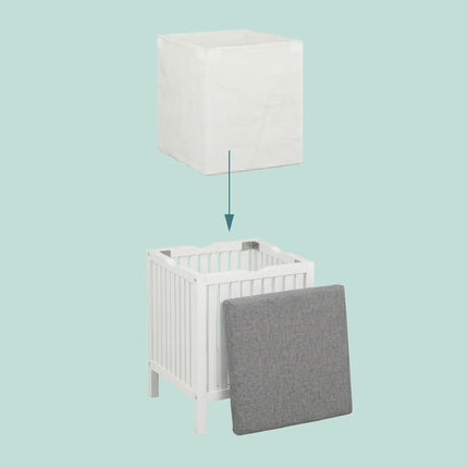 Laundry Hamper Stool – Walnut Wood, Padded Seat Lid