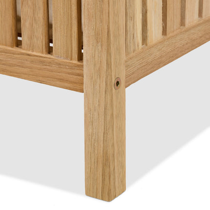 Laundry Hamper Stool with Cushion Seat, Walnut Wood