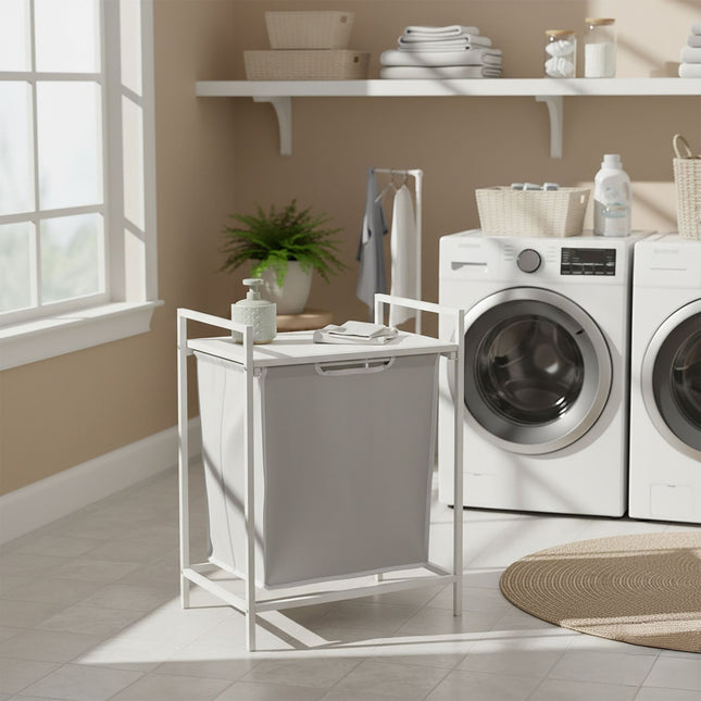 Laundry Hamper with Shelf and Removable Liner