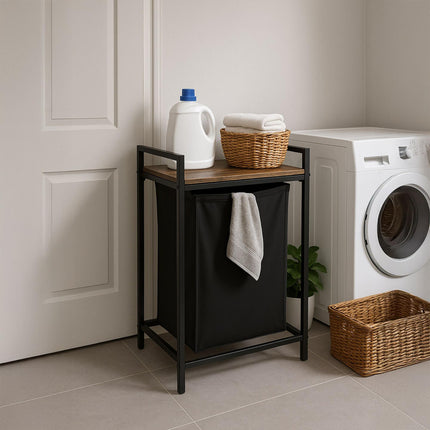 Laundry Hamper with Shelf and Removable Liner
