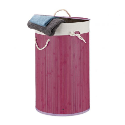 Laundry basket bamboo round